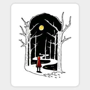 INTO THE WOODS (black and white) Sticker